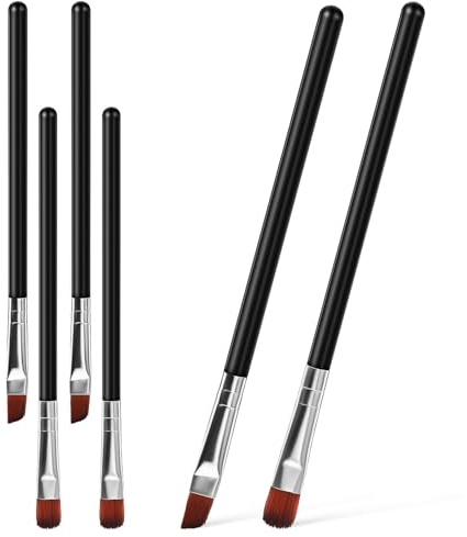 Alipis 6 pinceles para cejas profesionales multifuncionales punta plana y punta en ángulo para delineado de ojos, maquillaje natural