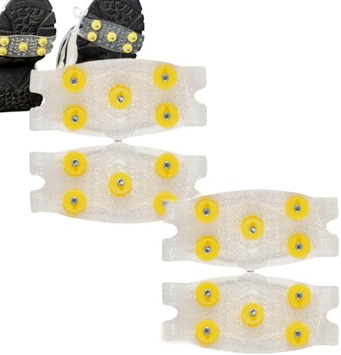 2 Paar Anti Rutsch Schuhspikes, Crampons, Ice Cleats for Shoes and Boots, Spikes Für Schuhe Winter, Schuhkrallen, rutschfeste, Nagel Eisgriffe Mit 5 Stahlstollen Für Winter