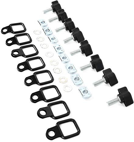 ZenithAur 32pc Hardtop Removal Fasteners with Quick Release Thumb Screws for 1995-2017 JK YJ TJ Adds Tie-Down D-Ring Cargo Points Metal Build