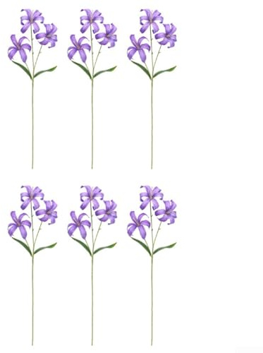 Bouquet di fiori artificiali di giglio 6 pezzi per decorazioni per cerimonie nuziali, casa, ufficio e sala da pranzo (viola)