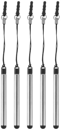 GAROZATION 5 Pezzi Penna Stilo Capacitiva per Touch Screen, Materiale Plastico e Metallo, Design Sottile e Retrattile per Laptop e Tablet Touchscreen