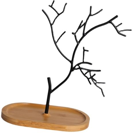 YROHGKPN Organizador de collares, soporte para collar, forma de árbol, soporte para pulsera, estructura metálica, soporte para pulsera, regalo para entusiastas de la joyería, organizador de joyas