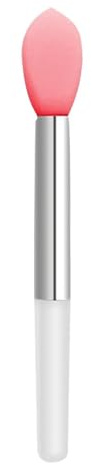 Läppborste – mini silikonapplikator läppstift glans | aluminium | Rör ABS handtag dammskyddad kosmetika makeup resa verktyg rött huvud