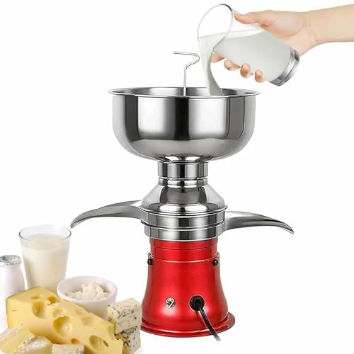 Máquina centrífuga eléctrica, separador centrífugo de leche eléctrico de 50 l/h, separador de crema de leche fresca de 5 l, espumadera de leche de acero inoxidable, para procesamiento