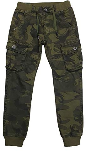 Fashion Boy Coole Jungen Cargo Stretch Hose, Camouflage grün Muster, Gr. 122, J5846.8