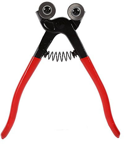 Zerone Heavy Duty Tile Cutter, 200mm Tungsten Carbide Wheeled Glass Tile Nippers with Forged Steel Body for Mosaic & Ceramic Cutting - Professional Tile Nipping Tool