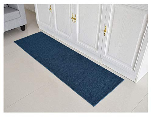 Waschbar Küche Teppich/Läufer in Zahlreichen Größen Teppichläufer mit Gut Siegel Küchenläufer, Flurläufer, rutschfeste Fußmatte,50 x 180 cm,Blau