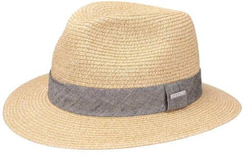 Stetson Nark Traveller Strohhut Toyo-Stroh mehrfarbiges Ripsband Damen Herren Frühling Sommer