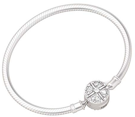 GNOCE Sterlingsilber Vierblättriges Kleeblattarmband Lucky You Schlangenkette Charm Bettelarmband mit Schließe für Damen Herren (19)
