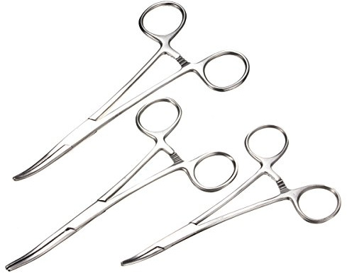Forspero Pinzas De Enfermería Rectas Curvas Autoblocantes De Acero Inoxidable 12,5/14 / 16Cm - 16cm