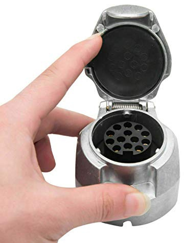 Riloer 13 Broches Prise De Remorque en Métal Alliage D'aluminium Connecteurs à Lumières Adaptateur électrique Barre De Remorquage adaptée au boîtier de remorque standard européen
