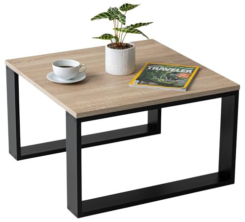 Mex-System Couchtisch Klein Clif - Wohnzimmertisch - Beistelltisch 65x65x40cm - Couchtisch Quadratisch Ideal für Wohnzimmer, Zimmer und Büro - Smart Living Wohnzimmertisch Modern (Sonoma Eiche)