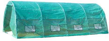 Browin 722818 Großes Foliengewächshaus 3 x 6 x 2 m - ganzjährig, 8 Fenster, Schiebetüren