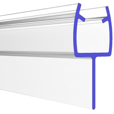 PRIOstahl Duschdichtung Dichtung mit Gummilippe Dichtungsprofil - 1 x Transparente Duschtürdichtung für Glasstärke: 6 mm Länge: 2 Meter Wasserabweiser für Duschtüren Glastüren Duschwand Bad