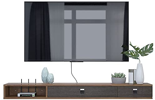 Uvency Tv-Schrank Zum Aufhängen An Der Wand, Schwebendes Regal, An Der Wand Befestigter Tv-Ständer, Set-Top-Box, Satelliten-Tv-Box, Kabelbox, Lagerregal Für Komponenten Für Das Wohnzimmer/B/120 cm/a