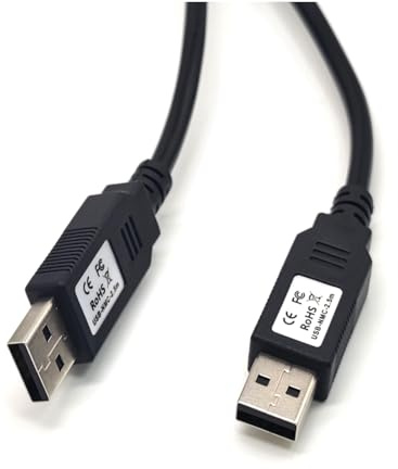 GXMRHWY USB 2.0 Male to USB 2.0 Male with FT232R Chipset Null Modem Cable for PC to PC Data Transfering Communication 2.5Meter