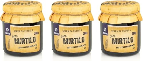 Confettura di Mirtilli – Confezione da 3 Vasetti da 280 g – Gusto Dolce e Tradizionale – Ideale per Dessert e Colazioni – Senza Coloranti né Conservanti – Prodotto Gourmet di Origine Portoghese