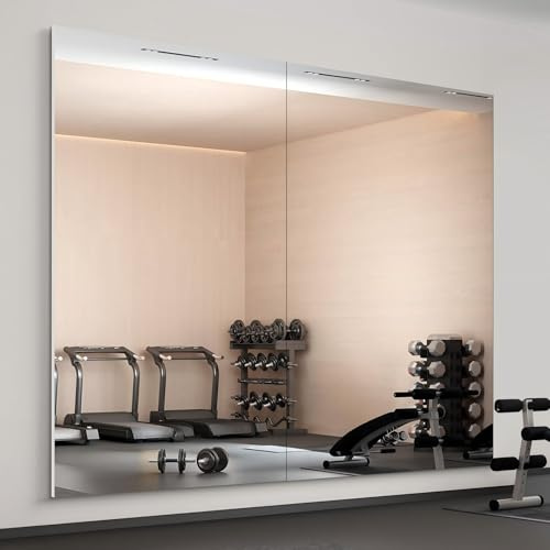 brisafe 2PCS Ganzkörperspiegel 180 x 100 cm, Wandspiegel groß Fitness Spiegel, Bruchfest Tanzspiegel übergroßer Ultraleichter Ankleidezimmer Spiegel für Fitnessstudio Zuhause Yoga