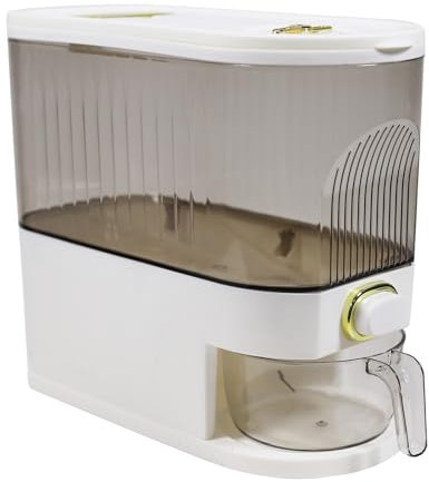Gzsekken Rice Dispenser 11lbs（5kg） Rice Container Large Sealed Grain Container with Lids and Time Recorder Food Bucket Grain Storage Container Cereal Storage Box Tank for Home Kitchen