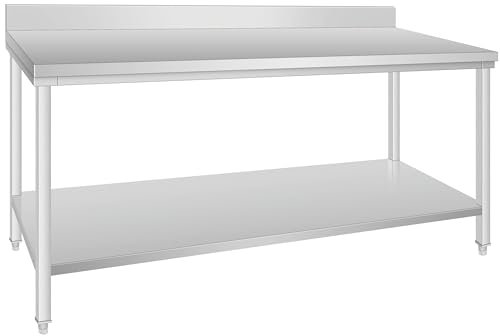 METRO Professional Arbeitstisch GWTS4187B, Edelstahl, 180 x 70 x 85 cm, Silber