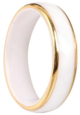 Mesnt Hochzeit Ringe, 6MM Mode facettiert Keramik und Stahl Bands Ring für Männer Frauen