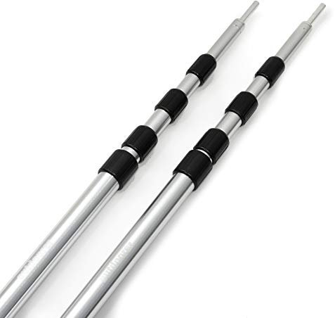 outdoorer PocketPoles UL (2 STK - 4-teilig), ultraleichte Tarp Stangen, Alu, klein mit Minipackmaß 43cm kurz, Gestänge für Tarp oder Leicht-Zelt Aufstellstangen BZW. Teleskopstangen für Trekking