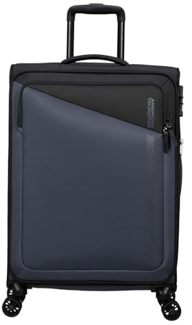 American Tourister er Dash - Spinner M, Suitcase espandibile, 66,5 cm, 67/75 L, nero/grigio (nero/grigio)
