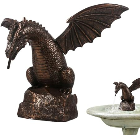 Fountaine d'eau de Dragon, précision créative coulant l'eau Respirant la Sculpture de Dragon de Dragon résine Spray de Dragon de Dragon de Dragon pour Jardins, patios, centres de Fontaine