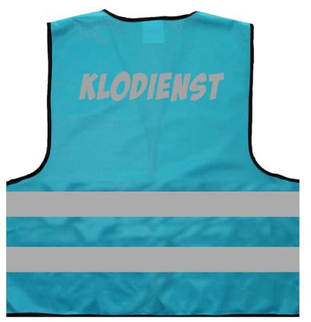 Klodienst Warnweste BZW. Signalweste mit reflektierendem Aufdruck - Größe S/M, Skyblau