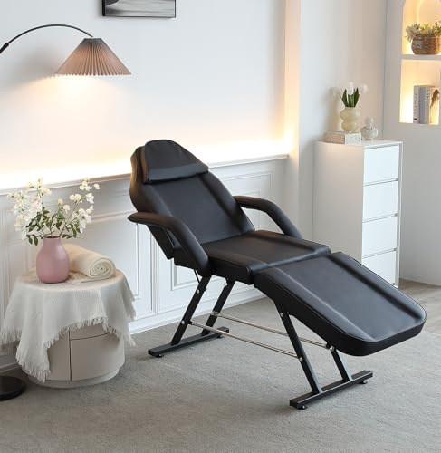 LSBIKE Beauty Bed with Stool and Sheets, Adjustable Massage Chair
