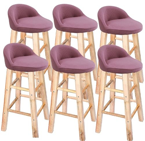 Curved Round Back Bar Stool Slipcovers，Bar Stool Cover Cushion With Round Backs And Arms，13 Indoor Bar Stools Slipcovers ，Counter Stool Cover With Low Arms Chair Protector for Counter Office Desk(Pin