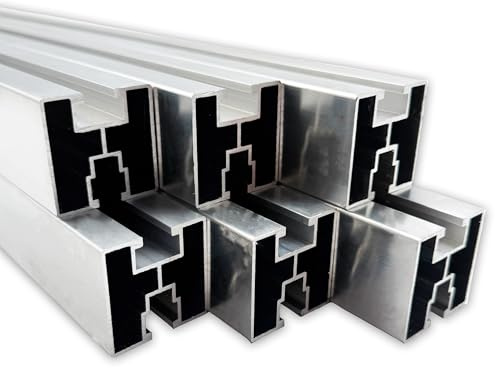 Aluprofil 40x40 Nut 8/10 | Länge: 4 x 2 m (8 m) | Alu Solarprofil | Solarschiene | Photovoltaik | Montageschiene | Systemprofil | Solaranlage | Montageprofil 40x40 mm PV | Aluminiumprofil |