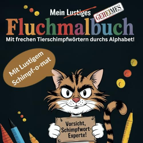 ab 8: Mein geheimes Fluchmalbuch - Mit frechen Tierschimpfwörtern durchs Alphabet!: Keine Fäkalsprache! Kreativer Frustabbau für Alle mit tierischem Schimpfwortspaß