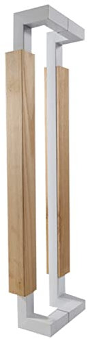 Schiebetürgriffe, Scheunentürgriff, Retro-Scheunen-Glastür-Zuggriff, Set mit Push-Pull-Griffen for den gewerblichen Einstieg, doppelseitige quadratische Schiebegriffplatte innen und außen(White,80 cm