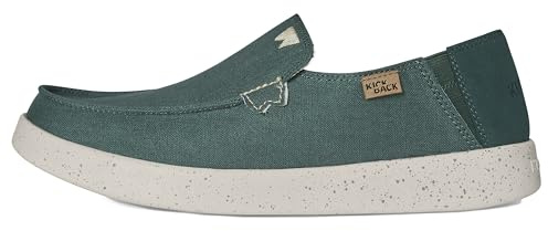 Kickback Barbeach Men’s Canvas & Linen Slip On Loafers - Casual Summer Shoes with Anti Slip Sole for Travel, Beach and Everyday Wear