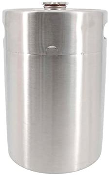 SLAHAJ Druckminderer 2/3,6/4 / 5L Mini-Fass aus Edelstahl mit Schraubverschluss, einwandig, nachfüllbar, tragbar Heimbrausystem(5L)