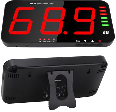 Medidor de Decibelio LED de 13 Pulgadas, Monitor de Montaje en Pared Decibel y Grabadora de Ruido Electrónico de Sonido de Ruido que Mide Pantalla de Sonido Industrial de