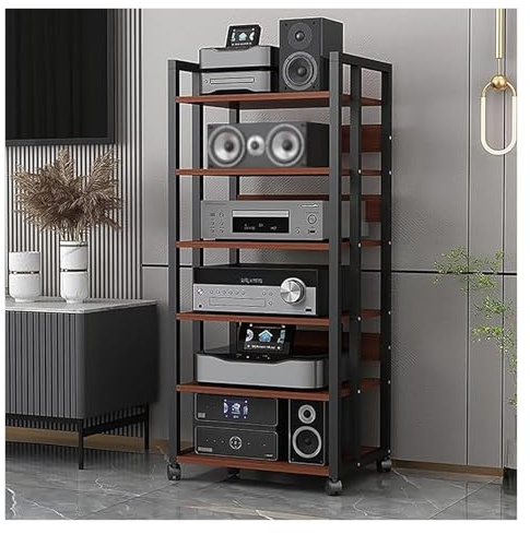 Mobile Stereo HiFi Rack 4/5/6 Tier Media Stand Independent Corner Unit for Turntables Speakers AmplifiersStylish Storage for Home Audio Systems
