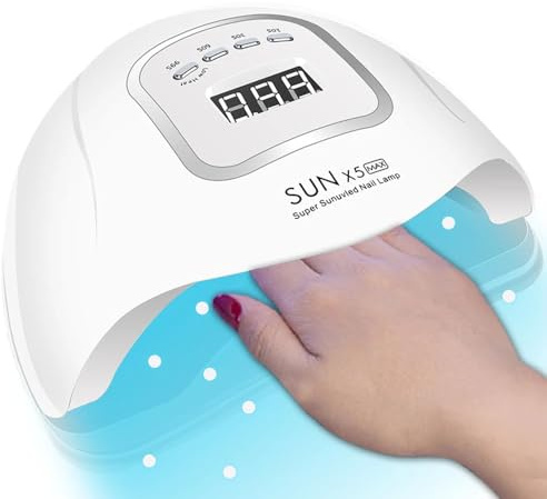 Lampe UV Ongles Gel, 150W Lampe UV Led Ongles Gel, Professionnelle Lampe UV Ongles avec 4 Minuteries - 10s/30s/60s/99s, Durcissement Rapide pour Vernis Semi Permanent, Gel et Vernis