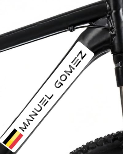 Adesivi Personalizzati con Nome e Bandiera – Etichette Impermeabili e Resistenti per Bici, Moto, Auto e Monopattini (Color, Medium)