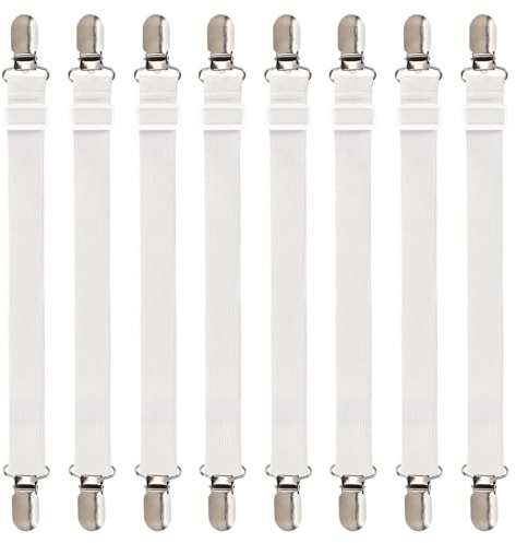 AUXHCYL 8 Stück Bettlakenspanner Verstellbar, 30-130cm Bettlaken Spanner, Spanngurte für Bettlaken, Matratze, Sofa, Bügelbrett