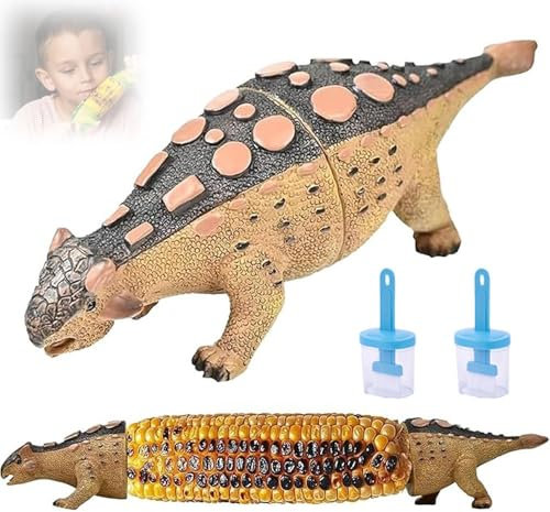 Porte-éPis de MaïS Dinosaure, Porte-éPis de MaïS Pour Enfants Et Adultes, Avec Dents En Acier Inoxydable Et 2 Brosses à Huile, RéUtilisables(Style 3)