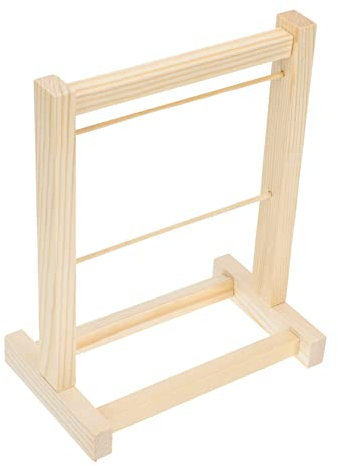 Gogogmee Kleiner Holz Kleiderbügel Doppelschicht Puppen Kleiderständer Organizer Holzständer Für Puppenkleidung Kinderzimmer Spielzeugaufbewahrung