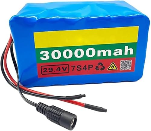 QmEna 29,4 V 30 Ah Akkupack, E-Bike-Akku, 7S4P Akku für Elektrofahrräder, Lithium-Ionen-Akkupack mit Ladegerät, für 500 W, 350 W, 250 W Fahrradmotoren
