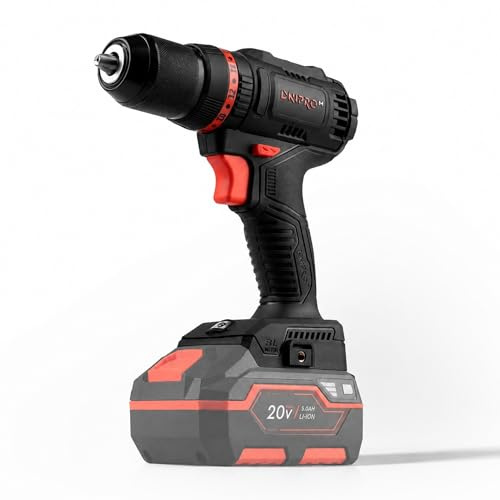 Taladro Atornillador Dnipro-M CD-201HBC Compact 20V, 45Nm, Solo 0,9 kg | 3 modos: atornillador, taladro y percutor │ Hasta 28.000 golpes por minuto │ Portabrocas con Lock System, luz LED