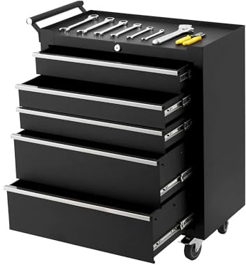Aptliton 6-Drawer Rolling Tool Chest Organizer,Metal Storage Cabinet with Lockable Wheels & Drawer Liners,Portable Heavy-Duty Toolbox for Garage, Workshop, or Warehouse