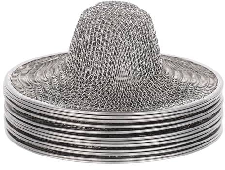 Sosoport Lot de 12 Grilles de Bonde Rondes en Acier Inoxydable 9 Cm Diamètre, Crépine D’évier et Résistante, Couvercle de Drain Anti-Cheveux, Cuisine, Salle de Bain et Balcon
