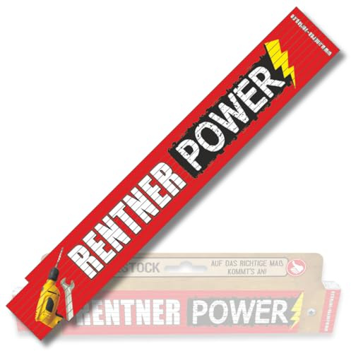 AV Andrea Verlag 2 Meter Zollstock mit Spruch - Rentner Power als Geschenk für Handwerker« | Rentnerpower, Geschenk zum Ruhestand | Rentner Papa Opa