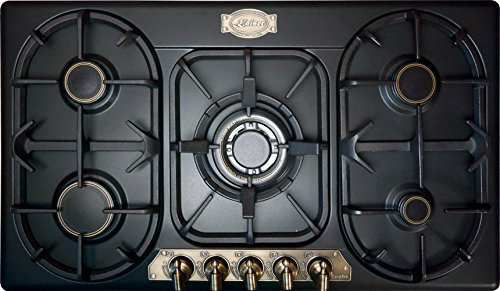 Kaiser Plaque de Cuisson à Gaz 90 cm Autonome / Cuisinière 5 Brûleurs de Qualité Supérieure / Brûleur WOK 3,8 kW Avec Adaptateur en Fonte