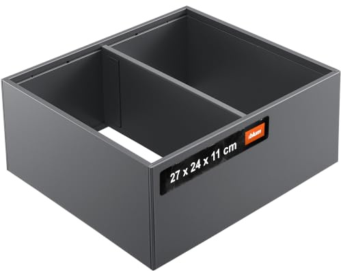 Blum AMBIA-LINE Schubladen-Organizer Stahl 27×24×11 cm | Oriongrau | Küche | Magnetplattenhalter – kein Verrutschen | Schubladen Organizer aus formstabilem Stahl | Modular erweiterbar | Für Küche & Bad